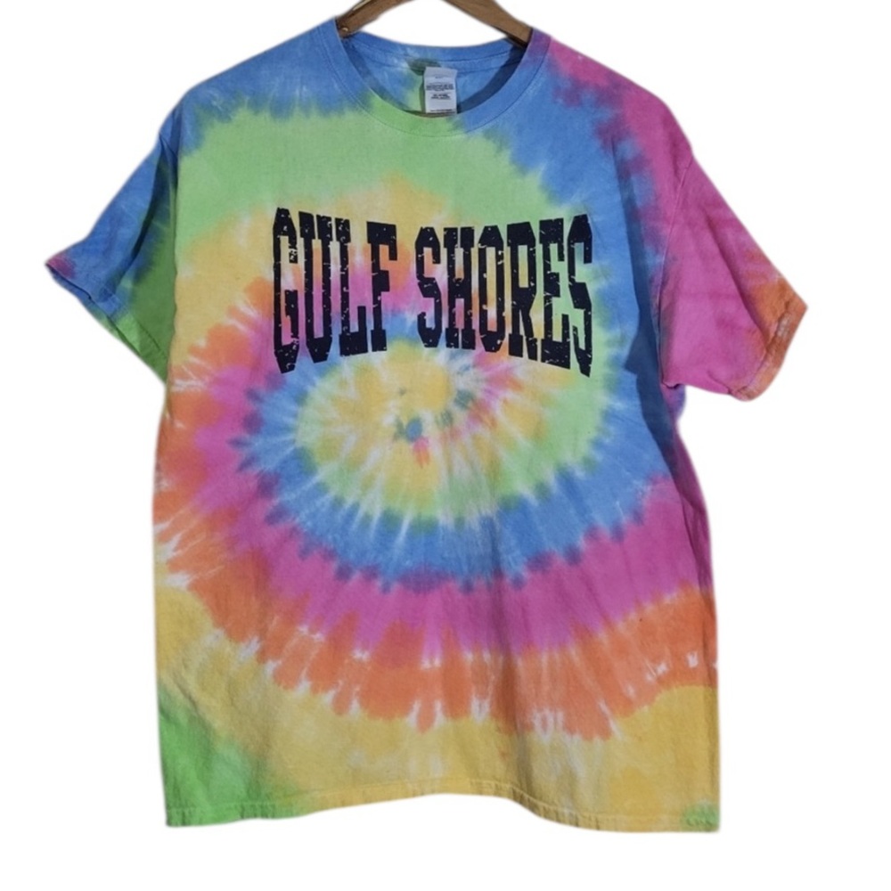 Gildan Multicolor Tie-Dye Gulf Shores T-Shirt